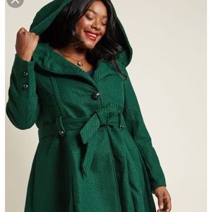 Modcloth Forrest Green Coat